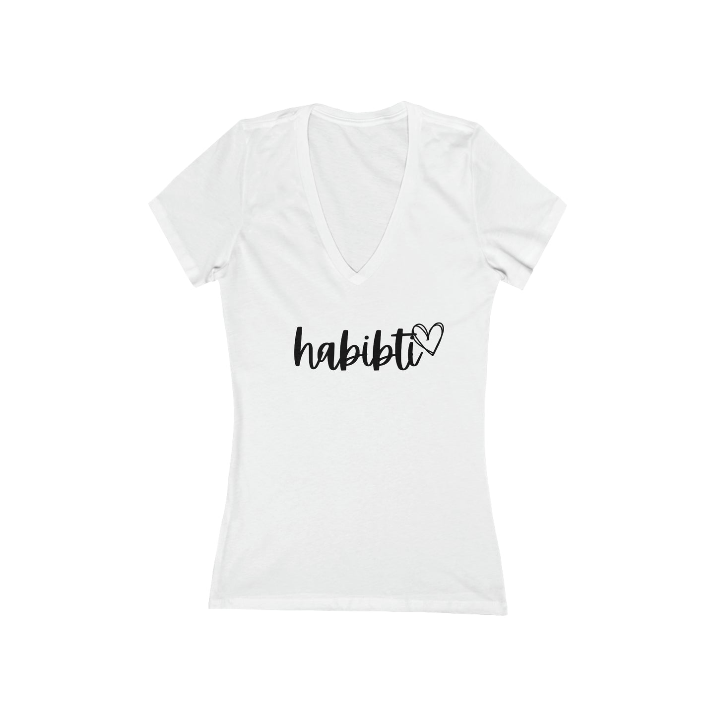 Habibti Women's Jersey Short Sleeve Deep V-Neck Tee