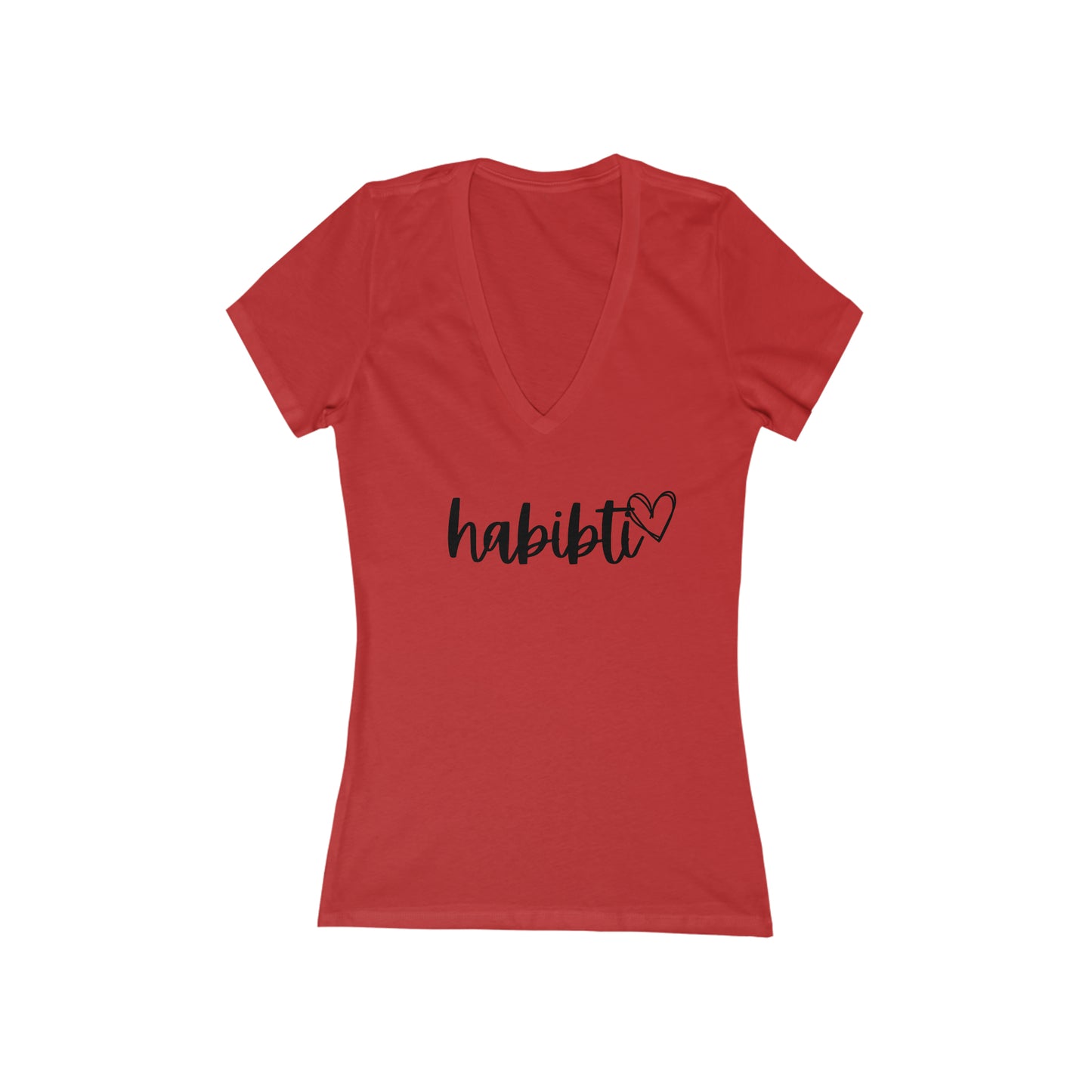 Habibti Women's Jersey Short Sleeve Deep V-Neck Tee