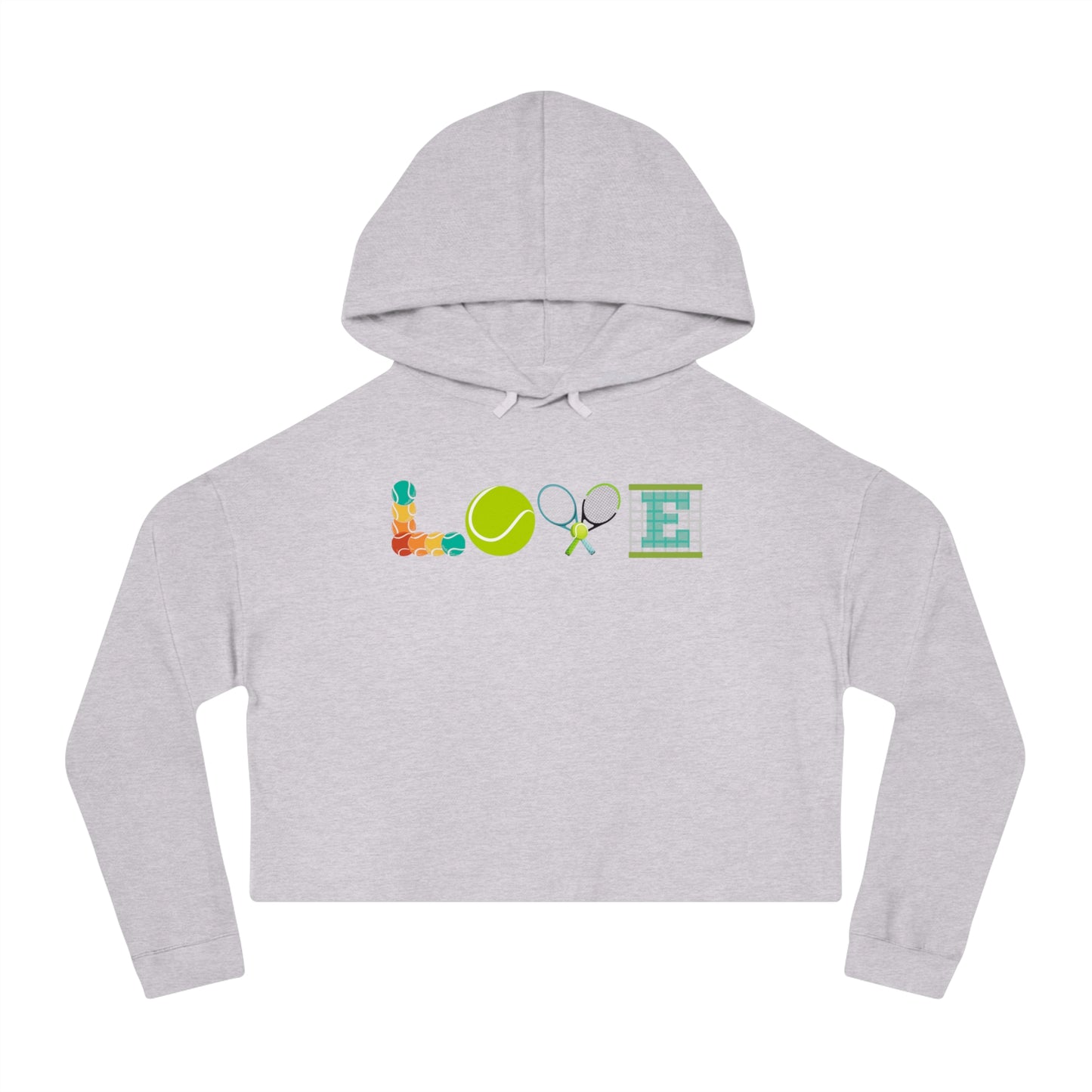 Love Tennis Womens Cropped Hooded Sweatshirt