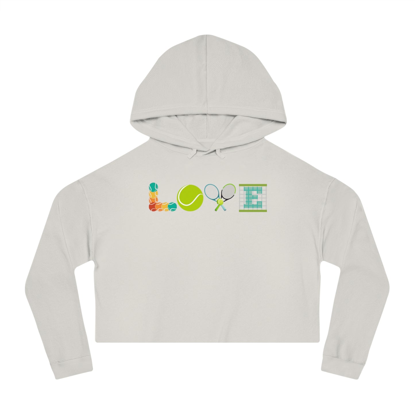 Love Tennis Womens Cropped Hooded Sweatshirt