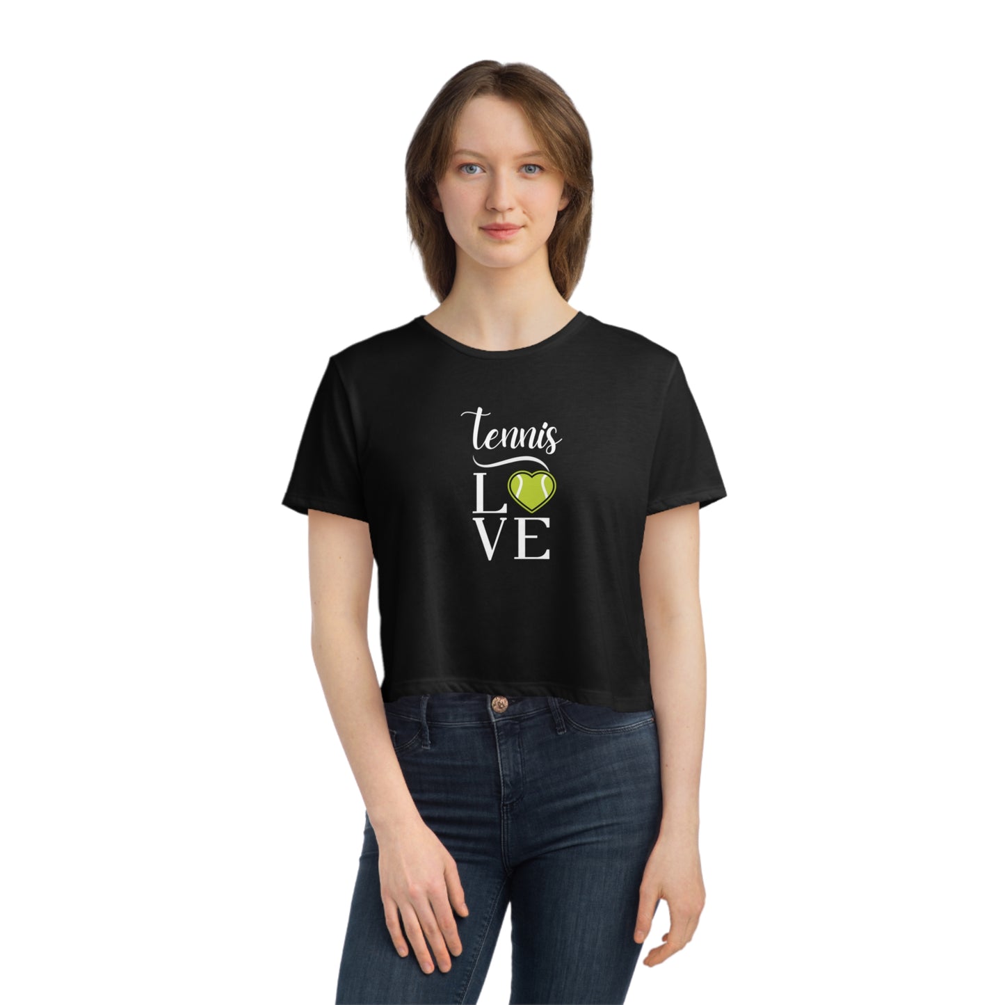 Tennis Love Women's Flowy Cropped Tee