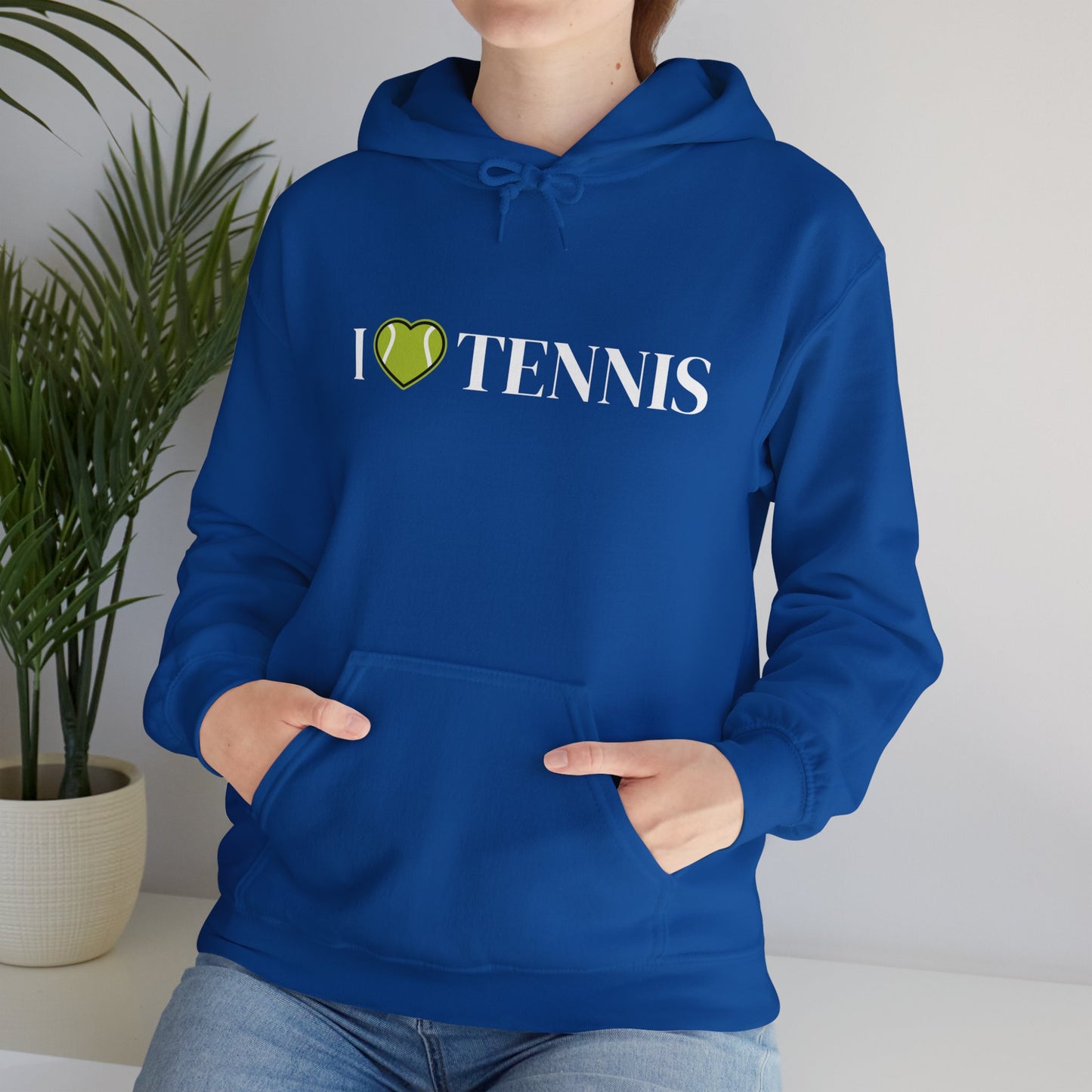 I Love Tennis Unisex Heavy Blend™ Hooded Sweatshirt