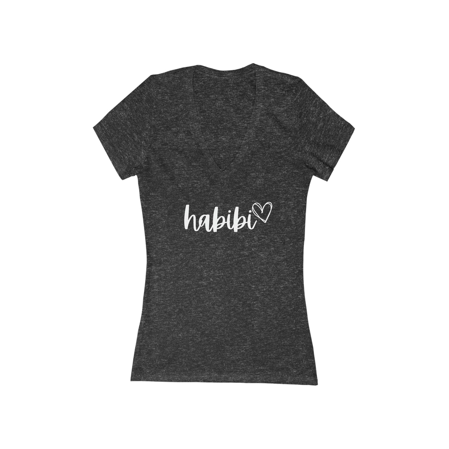 Habibi Women's Jersey Short Sleeve Deep V-Neck Tee