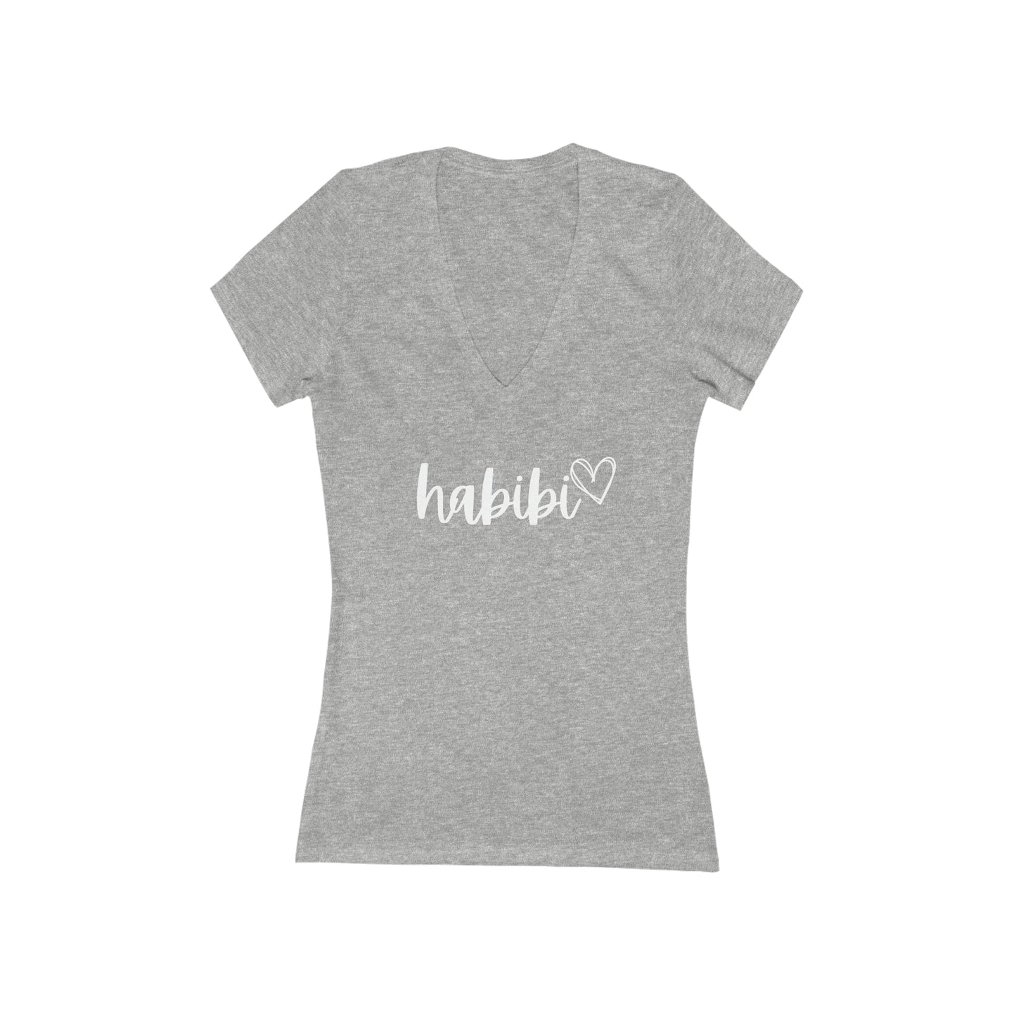 Habibi Women's Jersey Short Sleeve Deep V-Neck Tee