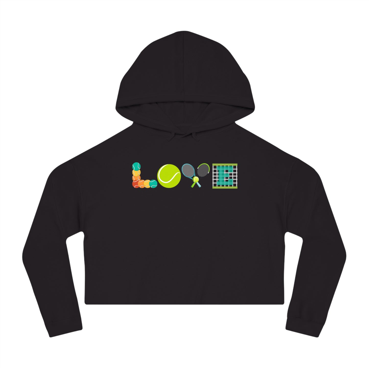 Love Tennis Womens Cropped Hooded Sweatshirt