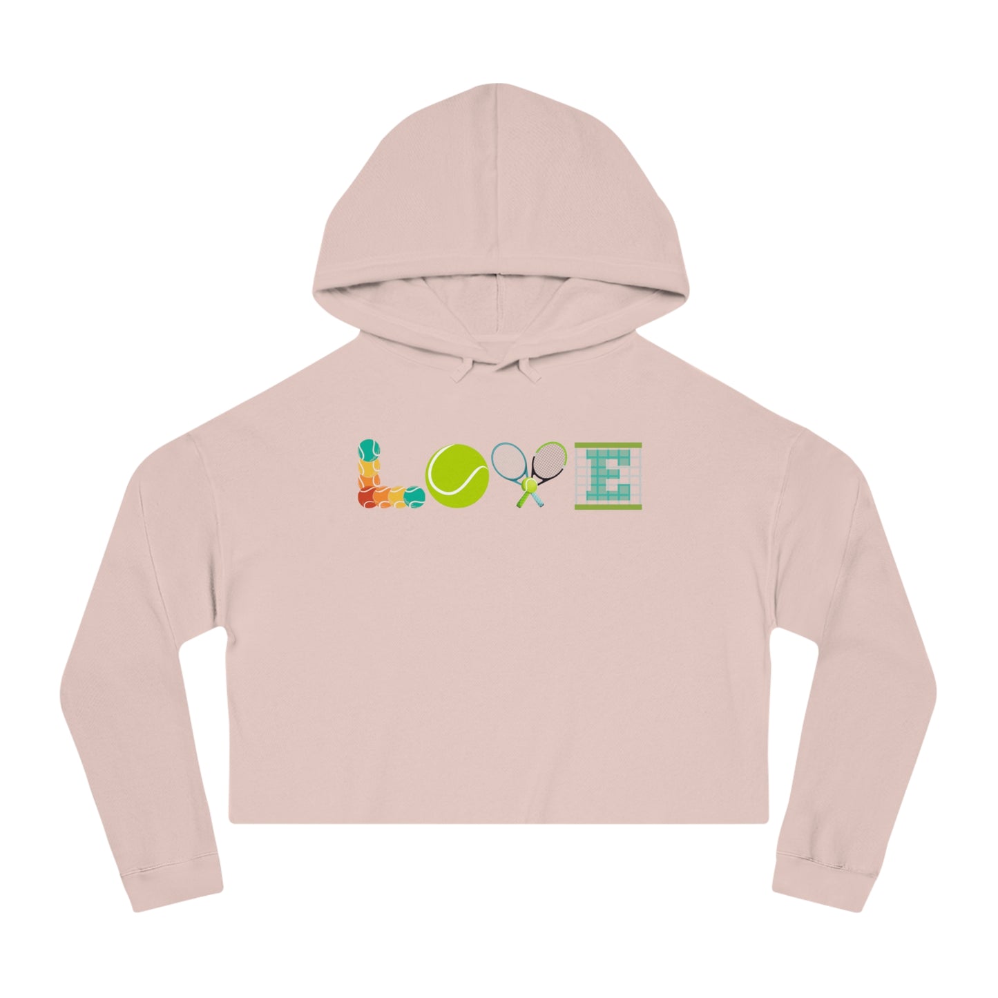 Love Tennis Womens Cropped Hooded Sweatshirt