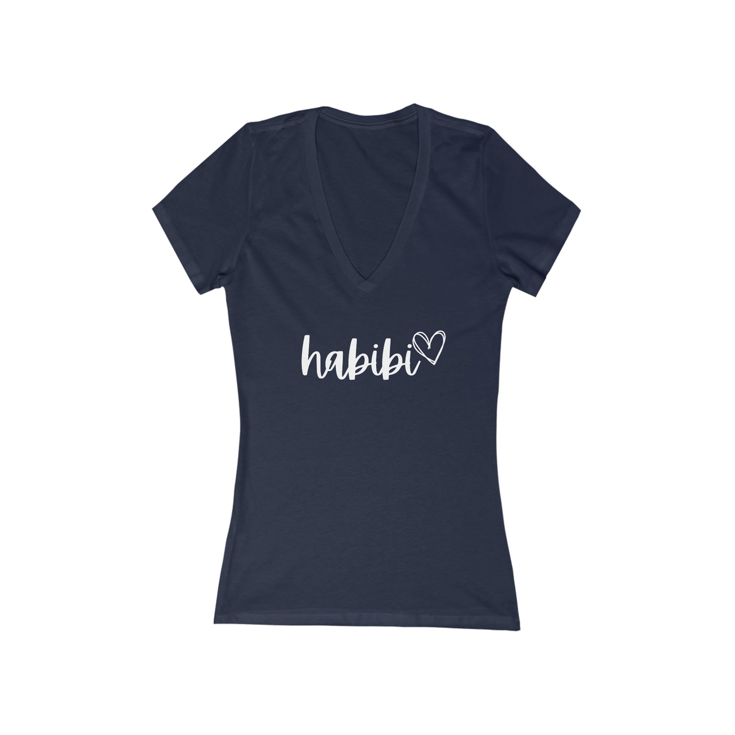 Habibi Women's Jersey Short Sleeve Deep V-Neck Tee