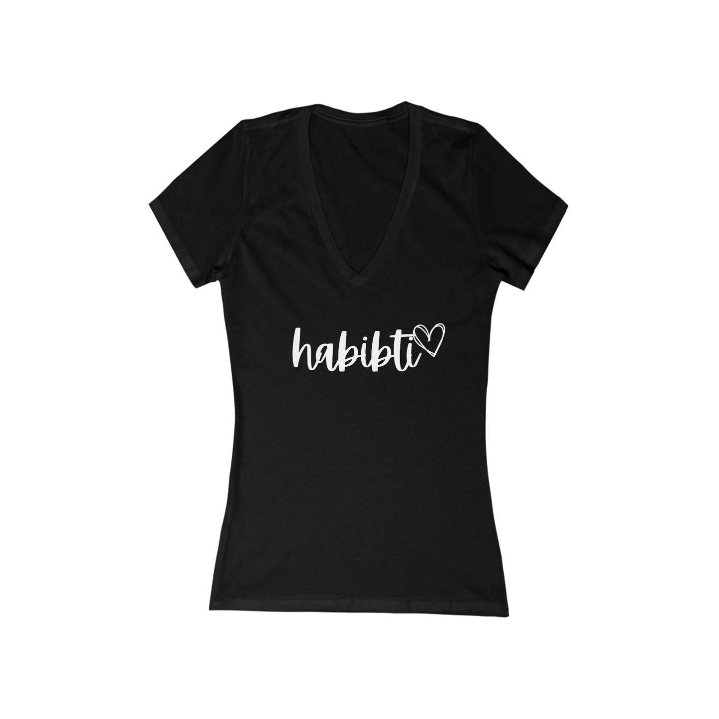 Habibti Women's Jersey Short Sleeve Deep V-Neck Tee