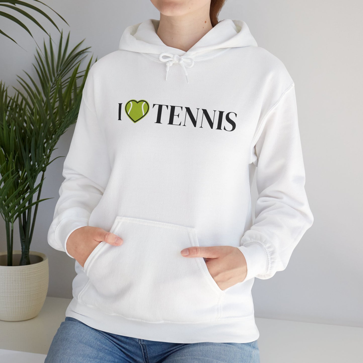 I Love Tennis Unisex Heavy Blend™ Hooded Sweatshirt