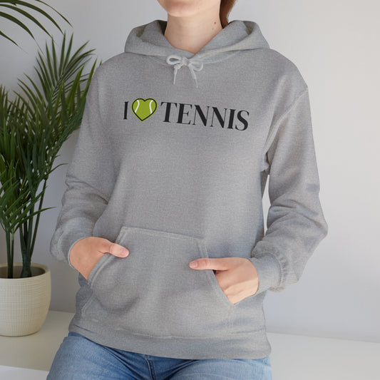 I Love Tennis Unisex Heavy Blend™ Hooded Sweatshirt