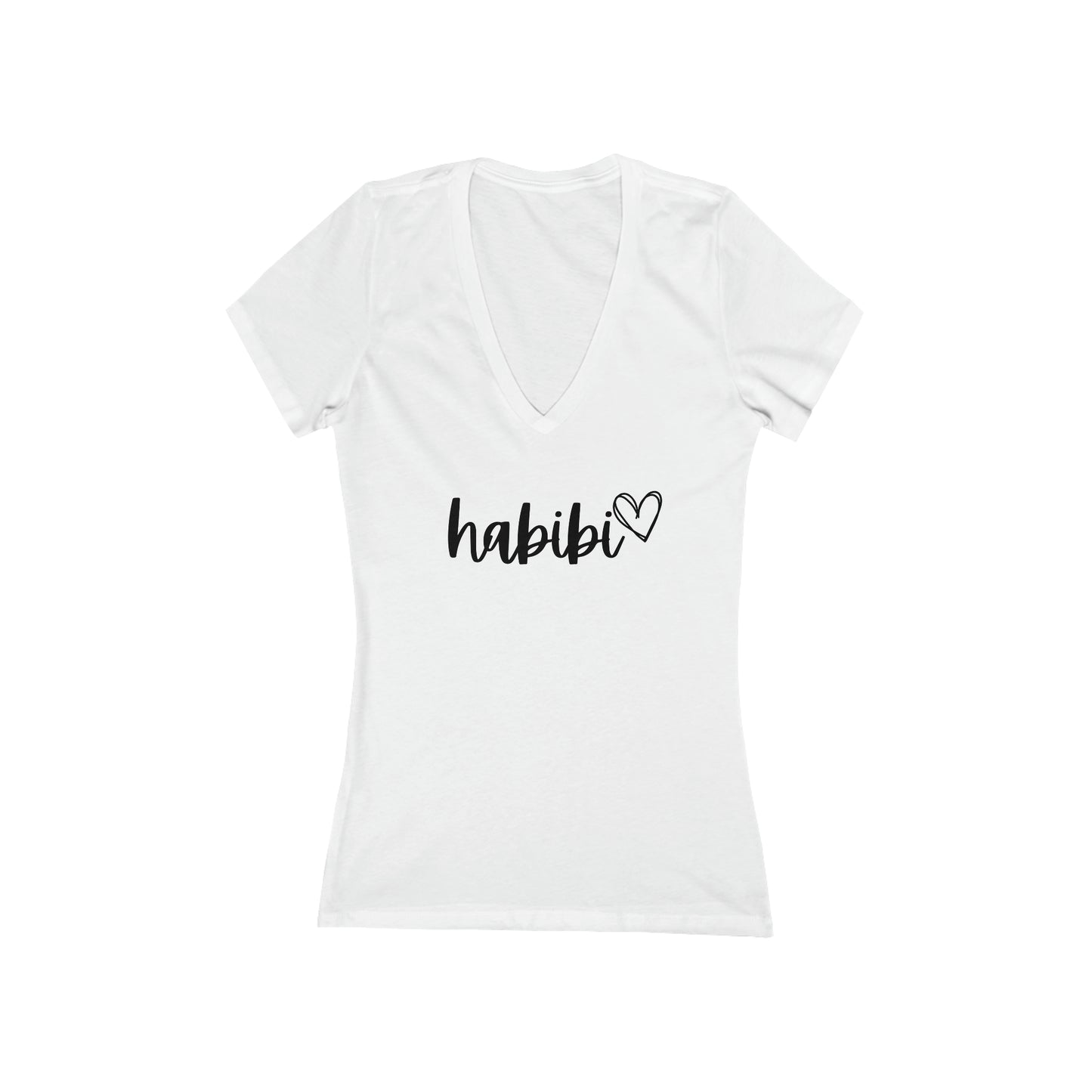 Habibi Women's Jersey Short Sleeve Deep V-Neck Tee