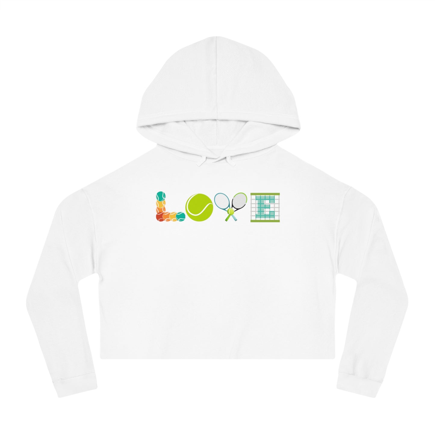 Love Tennis Womens Cropped Hooded Sweatshirt