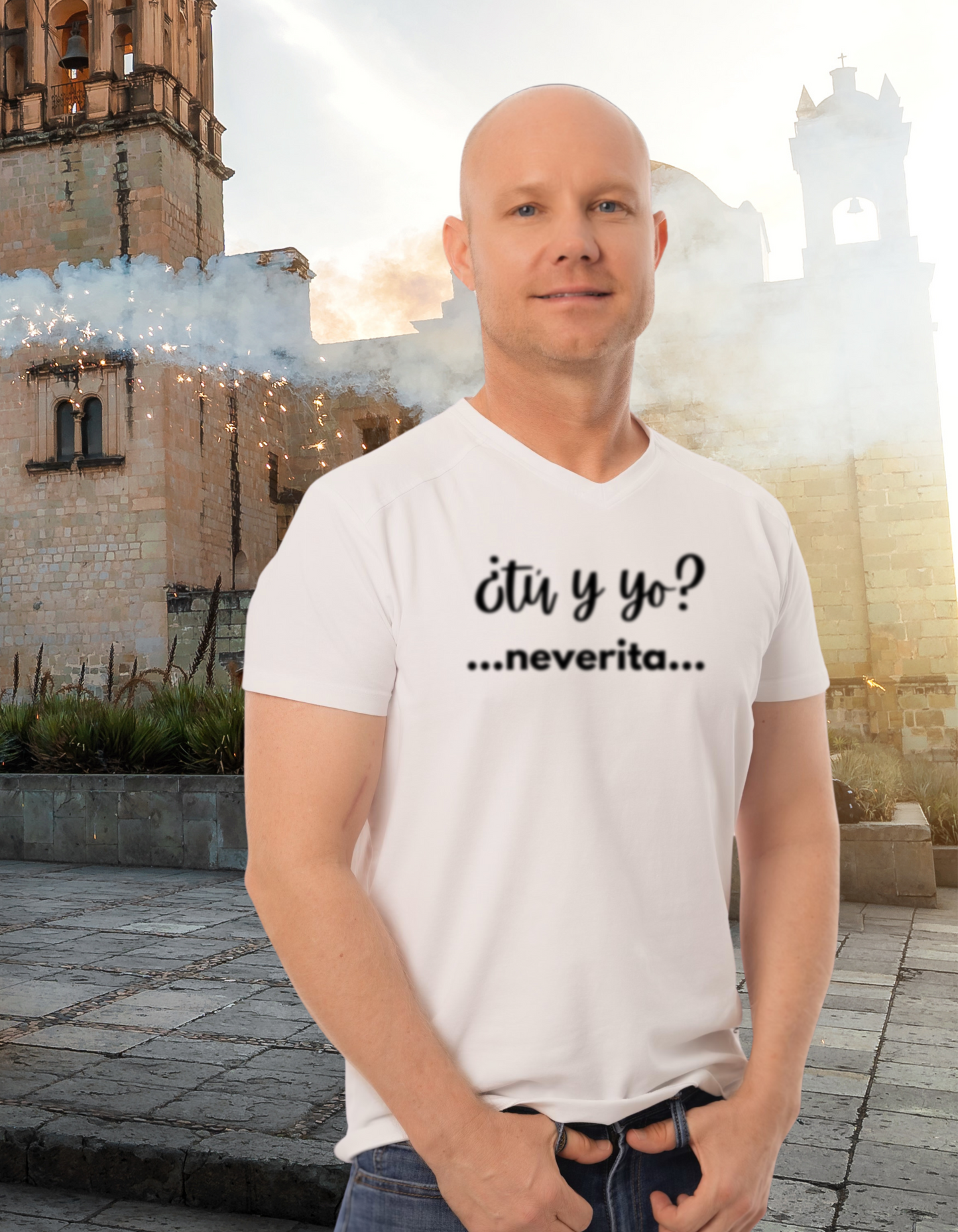 Tu y Yo Unisex Jersey Short Sleeve V-Neck Tee