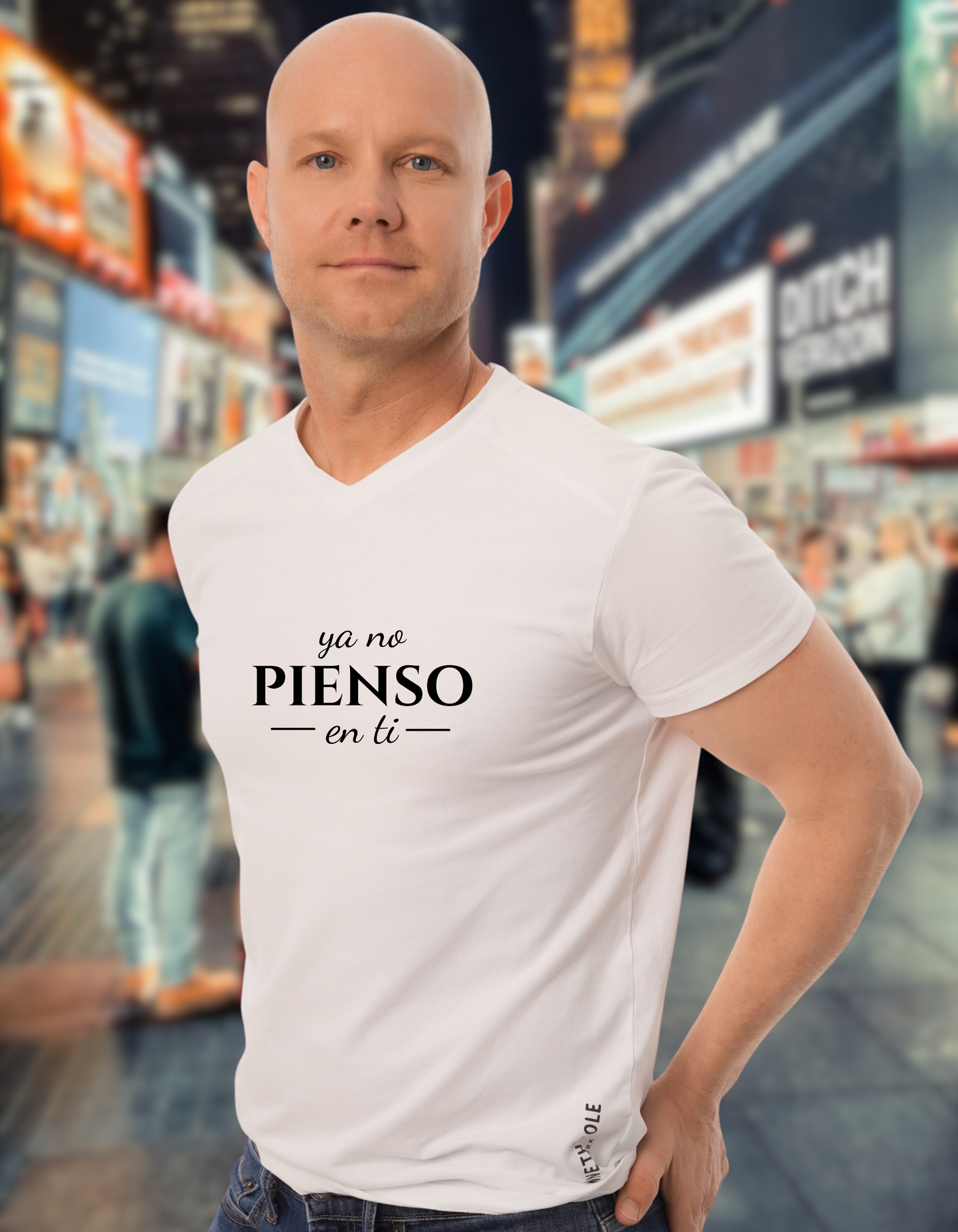 Ya No Pienso en Ti Unisex Jersey Short Sleeve V-Neck Tee